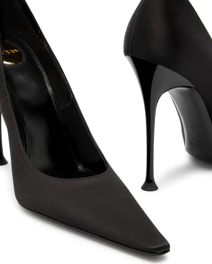 Saint Laurent Doville 110 Anklet-embellished Satin Pumps - Image 4