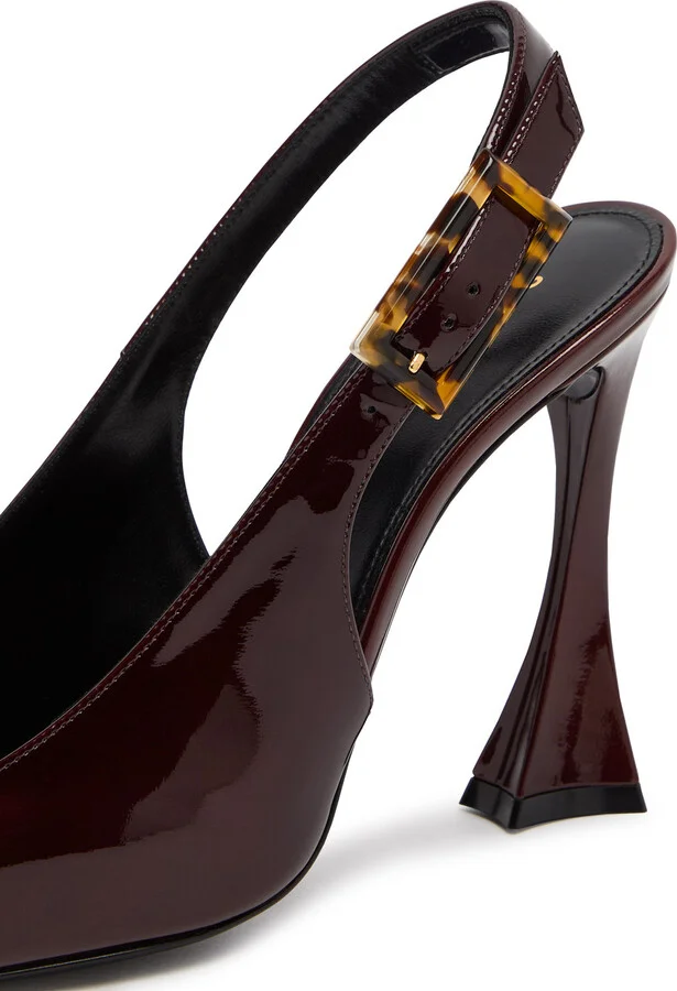 Saint Laurent Dune 110 Patent Leather Slingback Pumps - Image 4