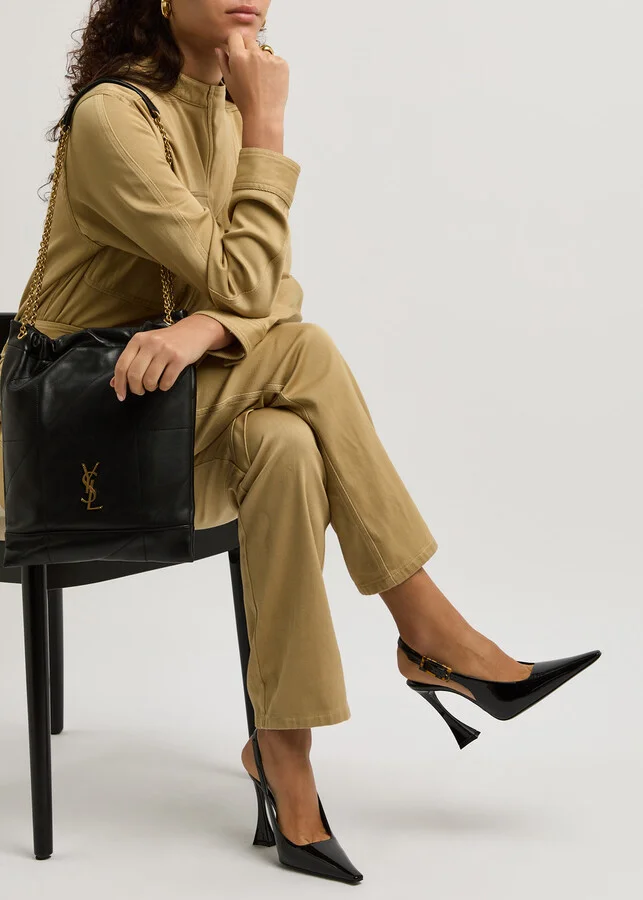Saint Laurent Dune 110 Patent Leather Slingback Pumps - Image 5