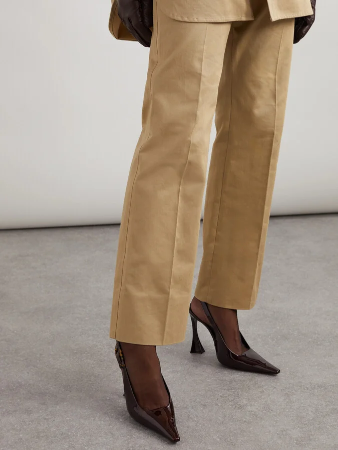 SAINT LAURENT - Dune Patent-leather Slingback Pumps - Brown - Image 2