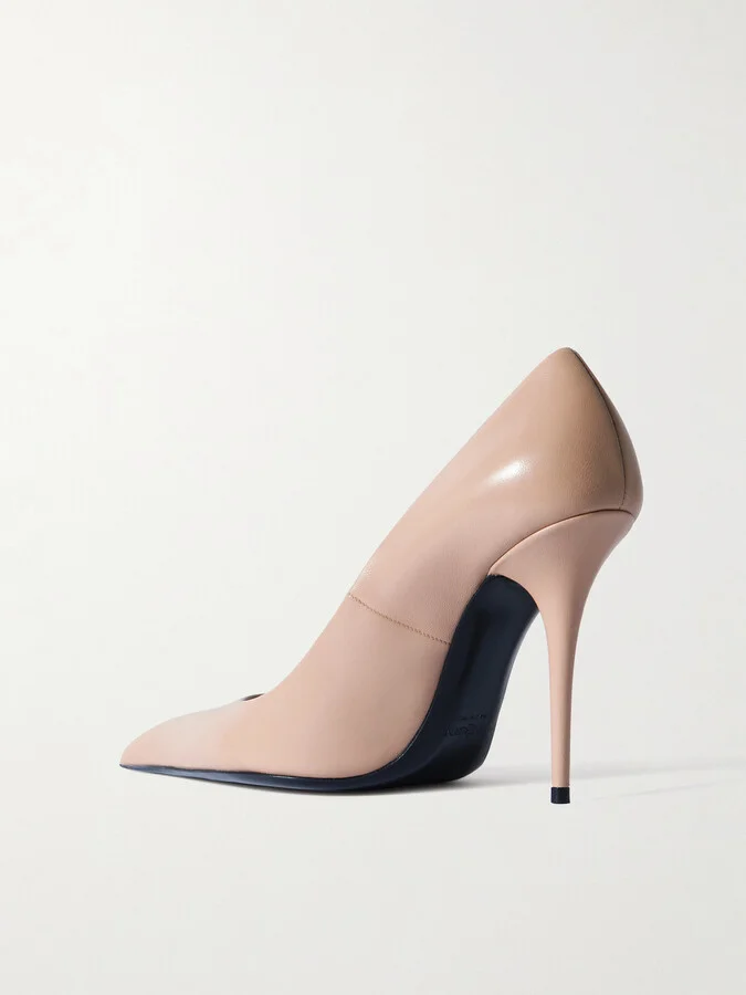 SAINT LAURENT - Élysée Leather Pumps - Neutrals - Image 3
