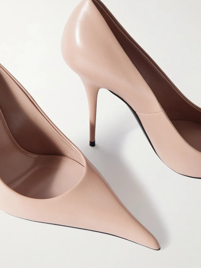 SAINT LAURENT - Élysée Leather Pumps - Neutrals - Image 4