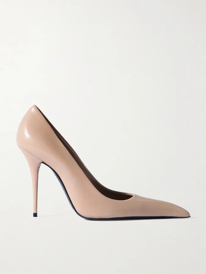 SAINT LAURENT - Élysée Leather Pumps - Neutrals