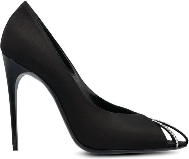 Saint Laurent Embellished Satin Pumps