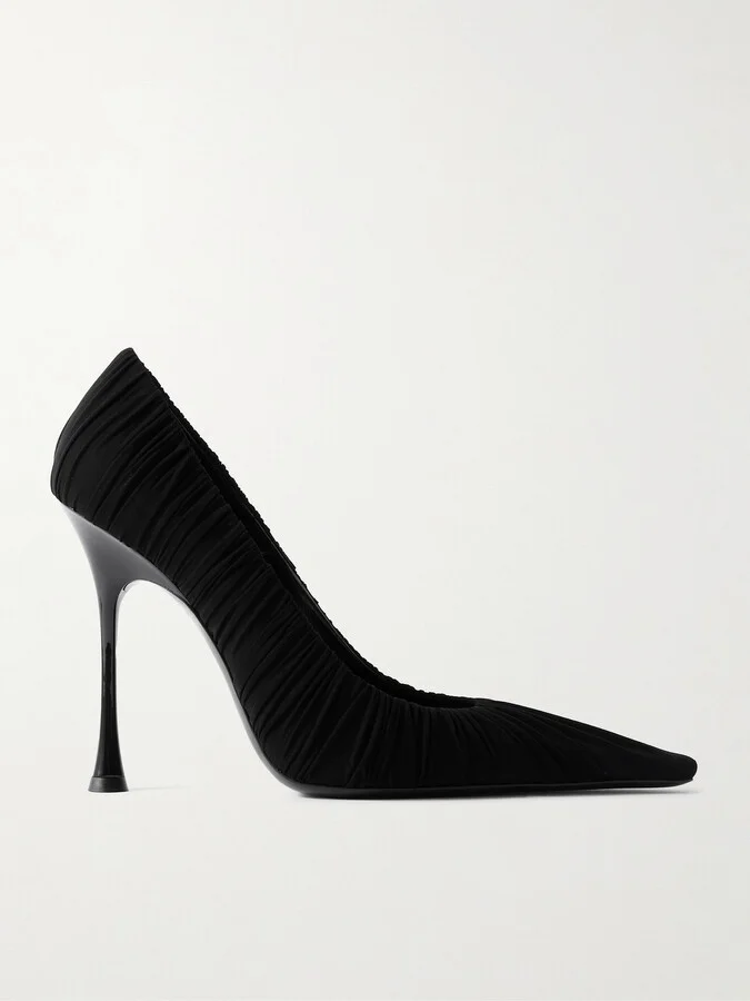 SAINT LAURENT - Emmanuelle Ruched Tulle Pumps - Black