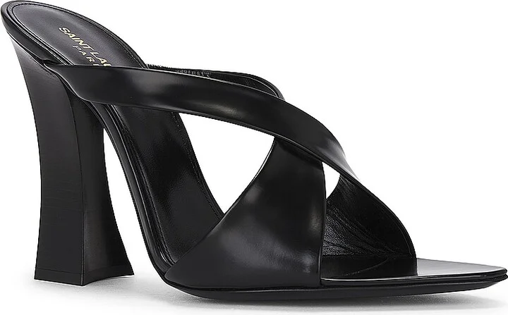 Saint Laurent Eva Mule Sandal in Black - Image 2