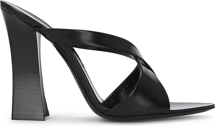 Saint Laurent Eva Mule Sandal in Black