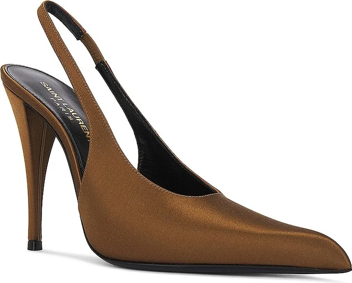 Saint Laurent Faye Slingback Pump in Neutral - Image 2