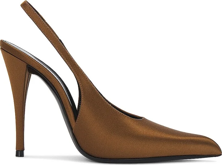 Saint Laurent Faye Slingback Pump in Neutral