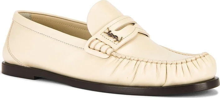 Saint Laurent Flat Loafer in Cream - Image 2