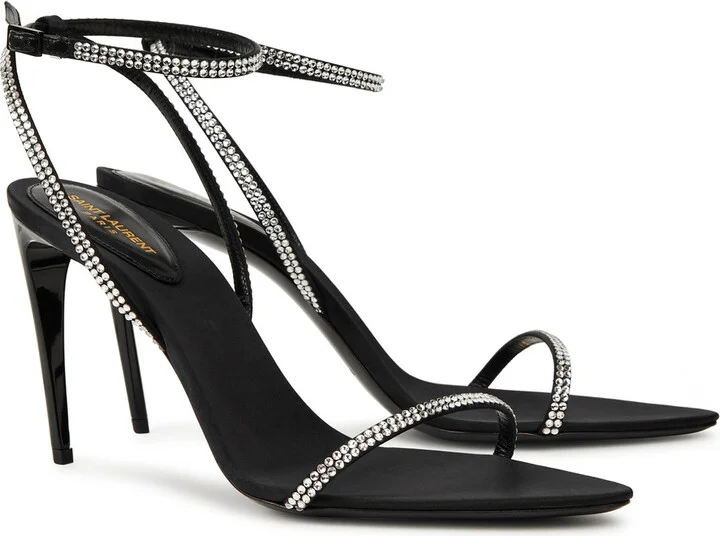 Saint Laurent Georgia 90 Crystal-embellished Sandals - Image 2
