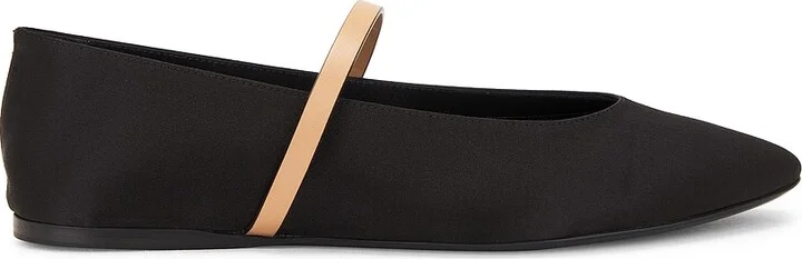Saint Laurent Gio Ballerina Flat in Black