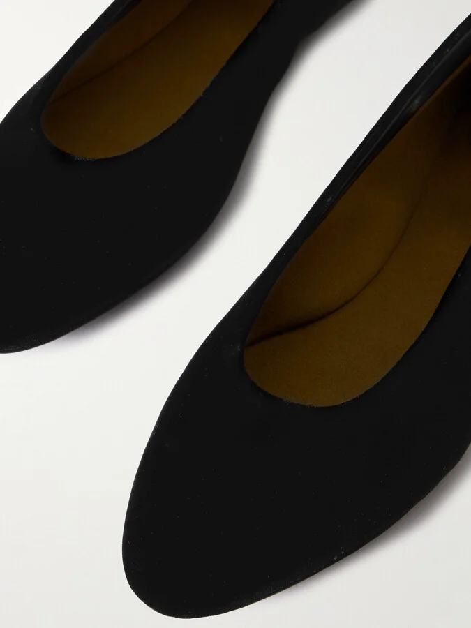 SAINT LAURENT - Gio Velvet Ballet Flats - Black - Image 4