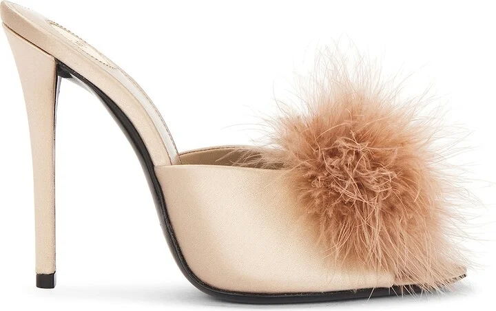 Saint Laurent Gippy Mule Sandal in Blush