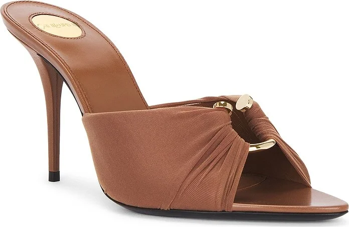 Saint Laurent Gippy Mule Sandal in Brown - Image 2