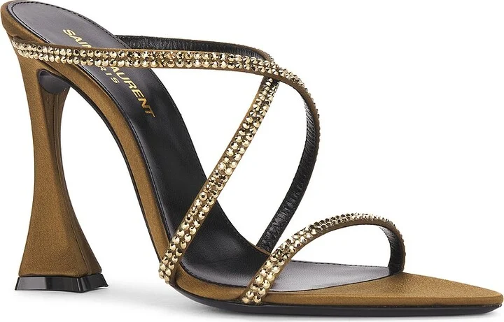 Saint Laurent Gippy Sandal in Olive - Image 2