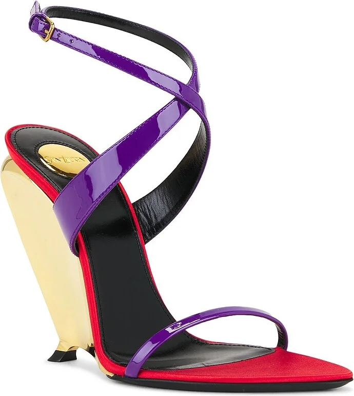 Saint Laurent Gippy Wedge Sandal in Purple - Image 2