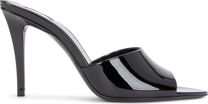 Saint Laurent Giqua Mule Sandal in Black