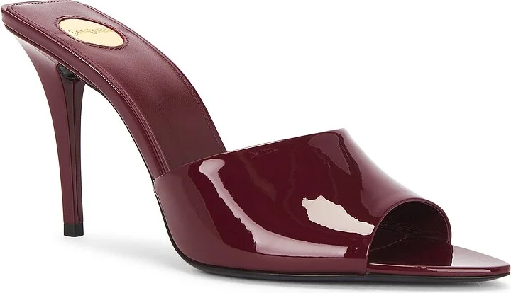 Saint Laurent Giqua Mule Sandal in Wine - Image 2