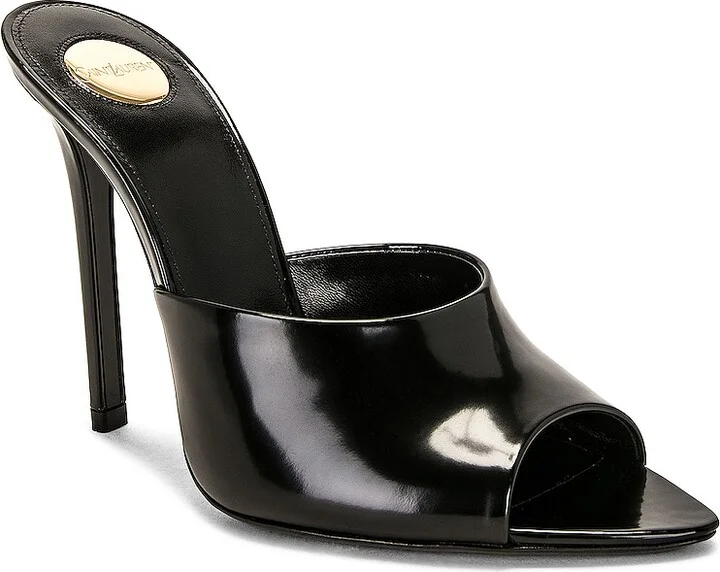 Saint Laurent Goldie Mule Sandal in Black - Image 2