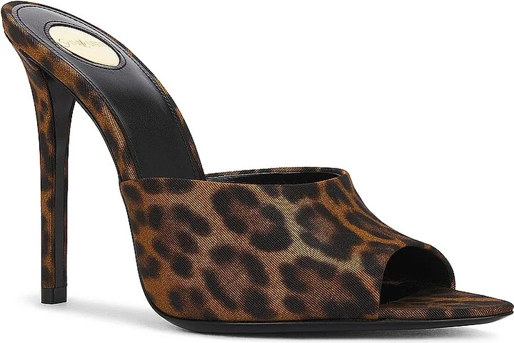 Saint Laurent Goldie Mule Sandal in Brown - Image 2