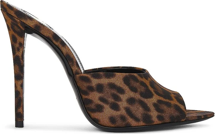 Saint Laurent Goldie Mule Sandal in Brown