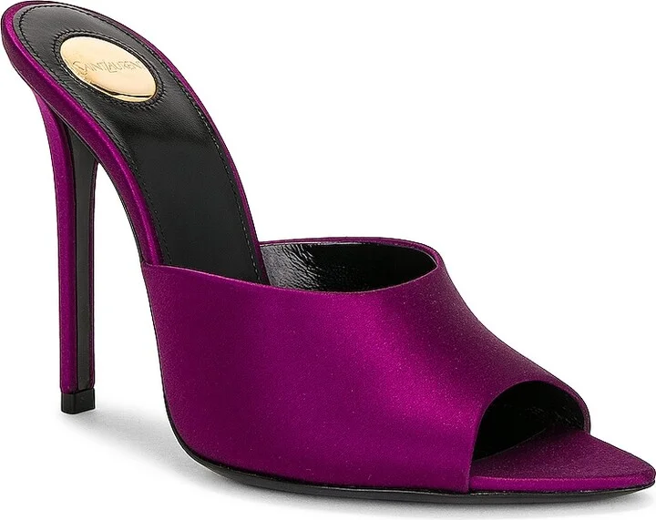 Saint Laurent Goldie Mule Sandal in Purple - Image 2