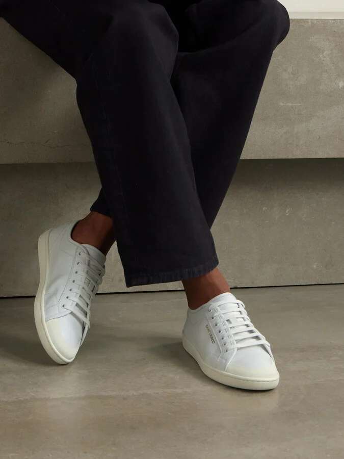SAINT LAURENT - Gym Leather Sneakers - White - Image 2