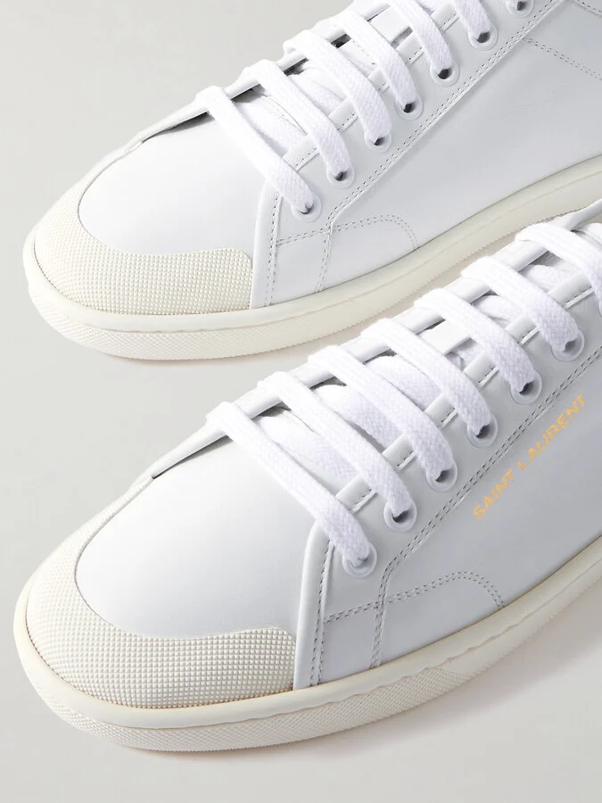 SAINT LAURENT - Gym Leather Sneakers - White - Image 4