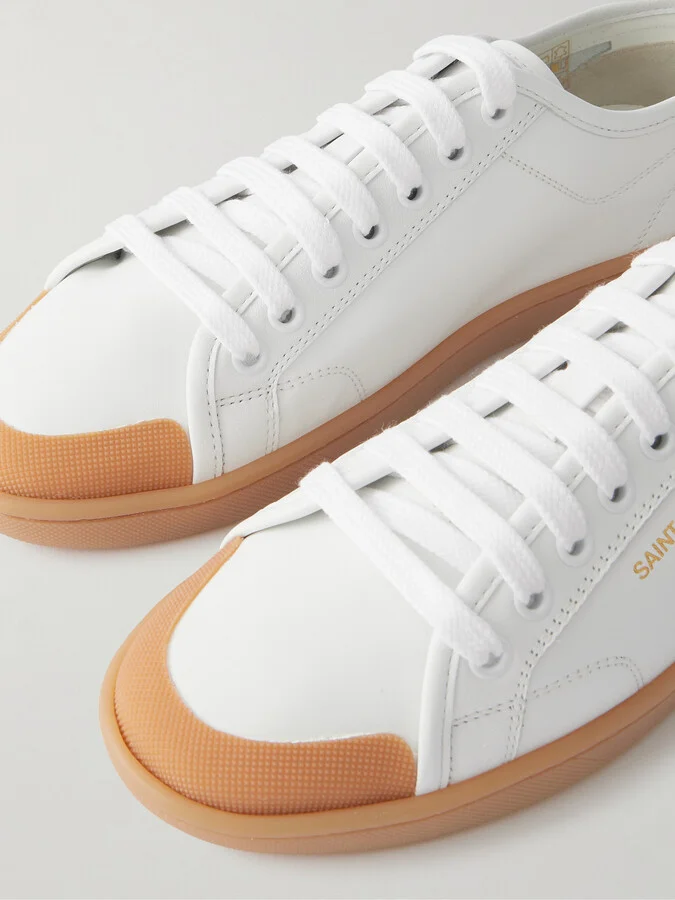 SAINT LAURENT - Gym Leather Sneakers - White - Image 4