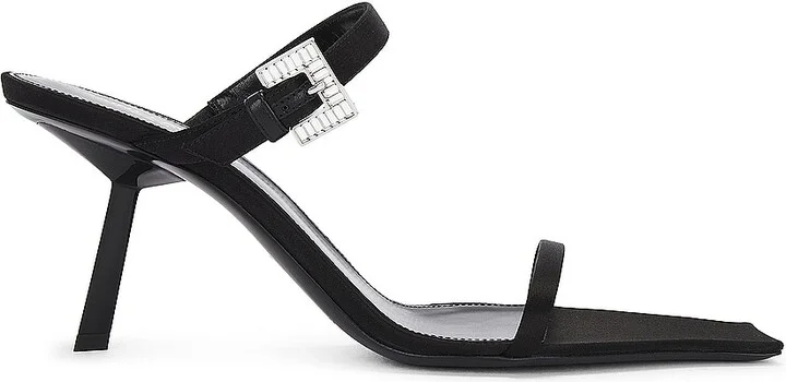 Saint Laurent Hope Mule Sandal in Black