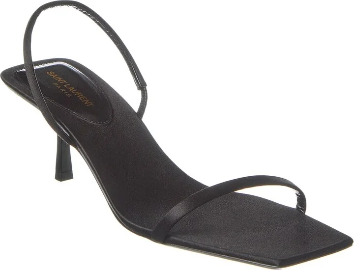 Saint Laurent Jaspe 55 Silk Slingback Sandal