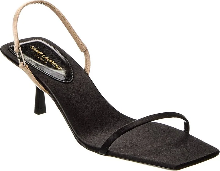 Saint Laurent Jaspe 55 Silk Slingback Sandal