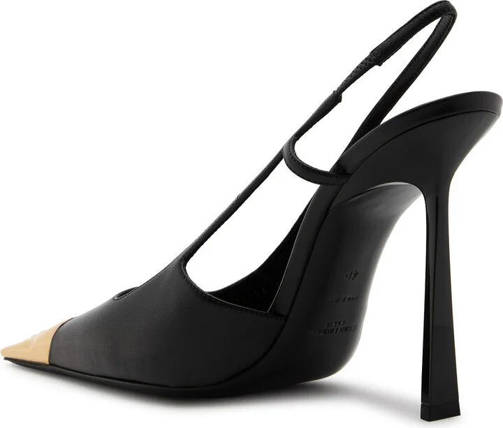 Saint Laurent Jeanne 110 Leather Slingback Pumps - Image 2