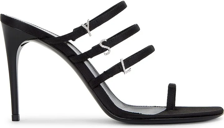 Saint Laurent Jerry Mule Sandal in Black
