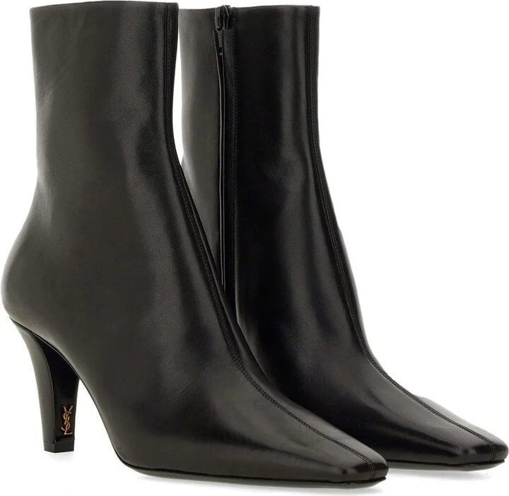 Saint Laurent Jill 75 Booties In Smooth Leather Shoes - Image 2