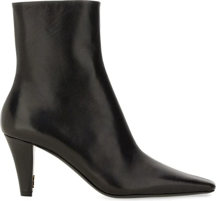 Saint Laurent Jill 75 Booties In Smooth Leather Shoes