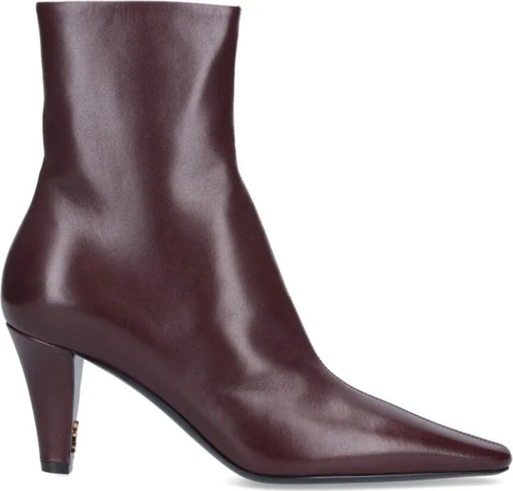 Saint Laurent Jill 75 Booties In Smooth Leather Shoes
