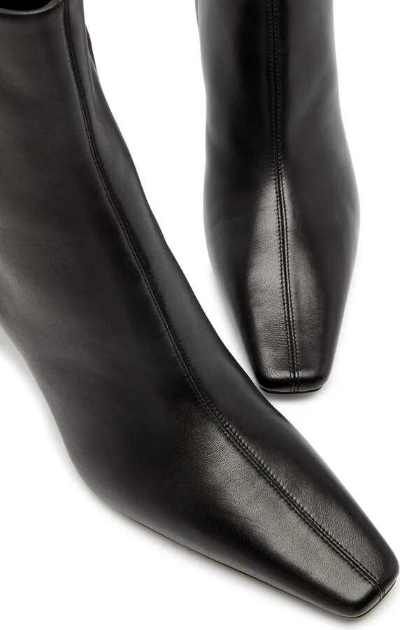 Saint Laurent Jill 75 Leather Ankle Boots - Image 3