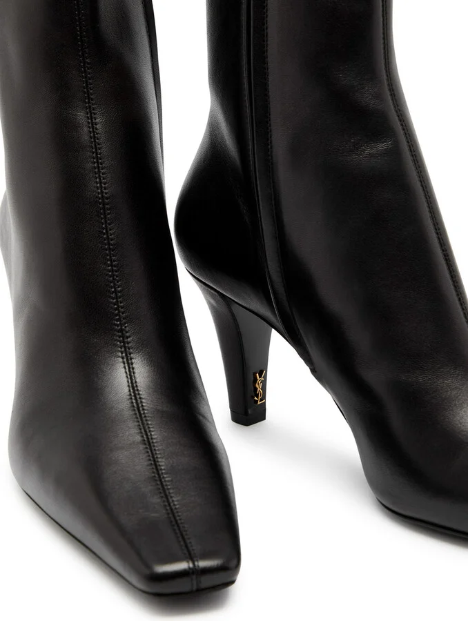 Saint Laurent Jill 75 Leather Ankle Boots - Image 4