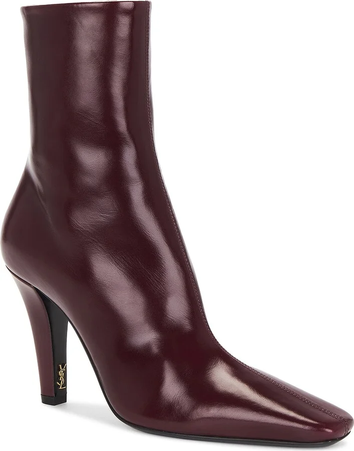 Saint Laurent Jill Boot in Burgundy - Image 2