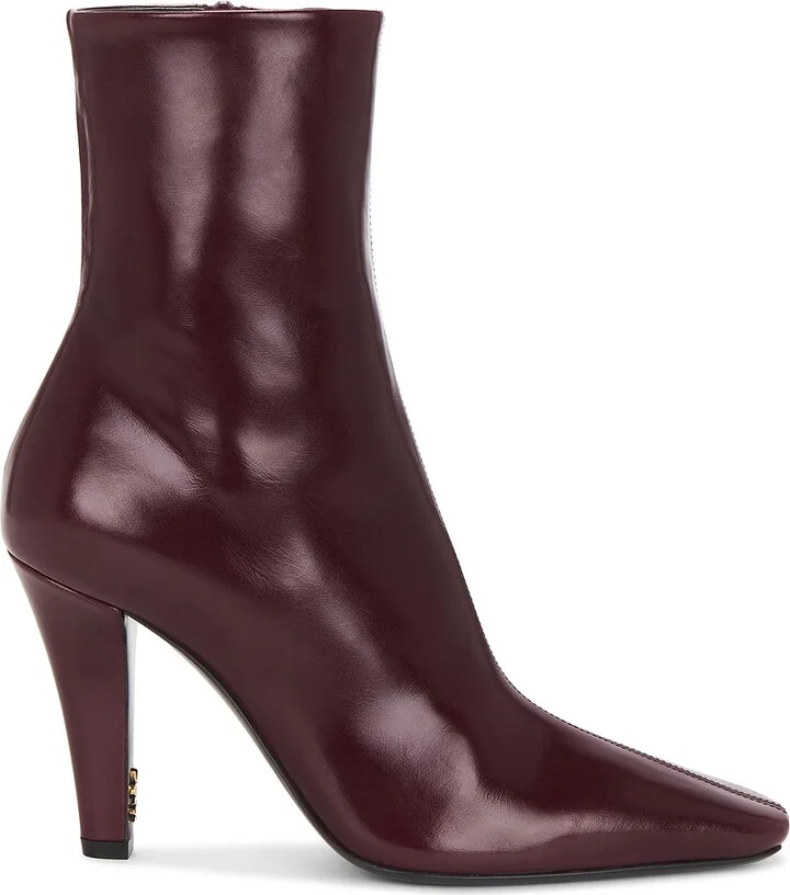 Saint Laurent Jill Boot in Burgundy