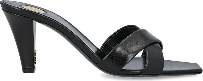 Saint Laurent Jill Crisscrossed Square Toe Mules