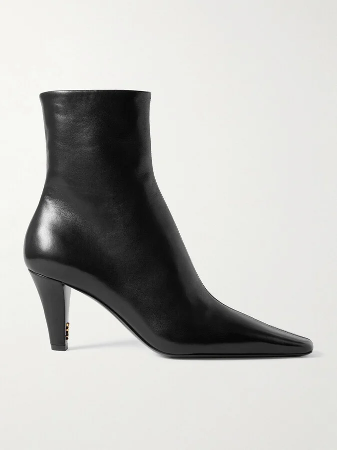 SAINT LAURENT - Jill Embellished Leather Ankle Boots - Black