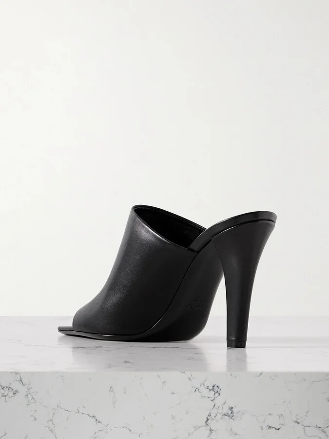 SAINT LAURENT - Jill Leather Mules - Black - Image 3