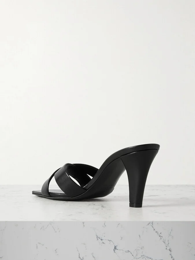 SAINT LAURENT - Jill Leather Mules - Black - Image 3