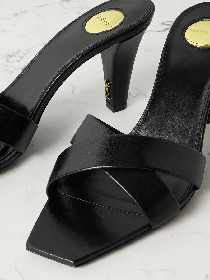SAINT LAURENT - Jill Leather Mules - Black - Image 4