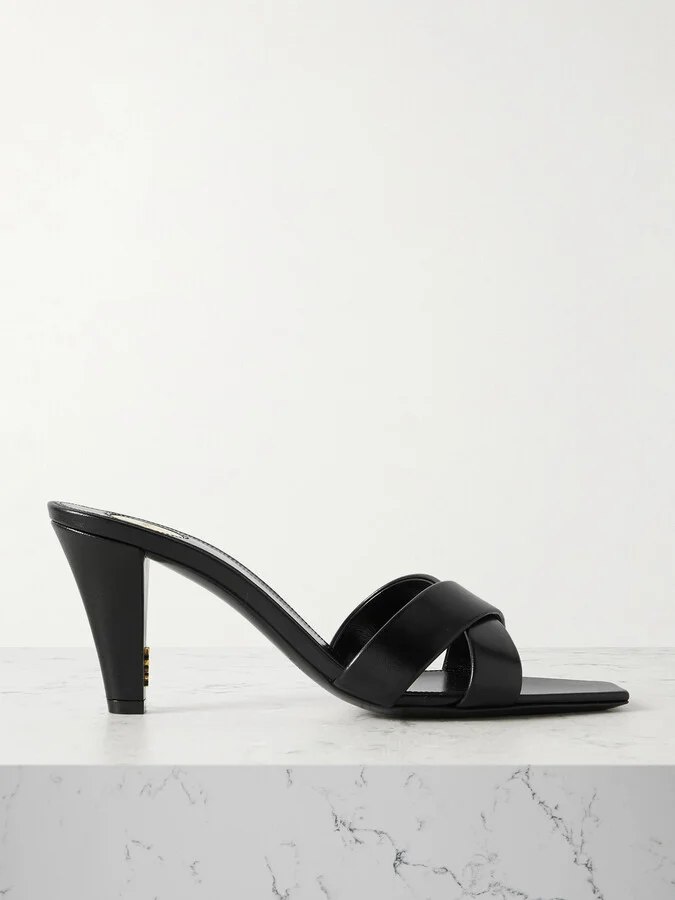 SAINT LAURENT - Jill Leather Mules - Black
