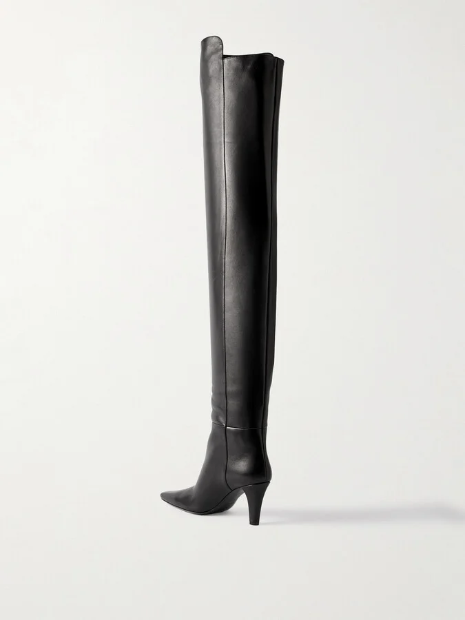 SAINT LAURENT - Jill Leather Over-the-knee Boots - Black - Image 3