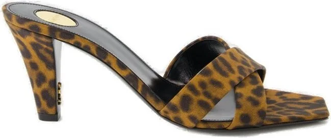 Saint Laurent Jill Leopard Mules